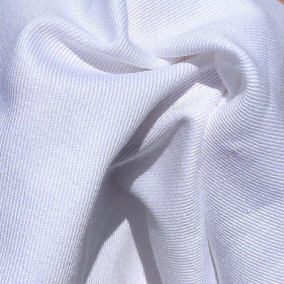 White 100% Cotton Twill Fabric by The Yard(36 Inch) -4.5oz 60 Wide