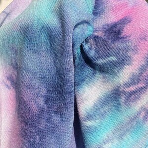 Tie Dyed Bamboo Spandex Knit Fabric - Cotton Candy Pink Blue, 60" Wide image 6