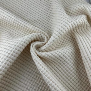 Super Heavyweight Cotton Tencel Premium Waffle Thermal Fabric - 675 GSM, 33 oz, By The Yard image 3