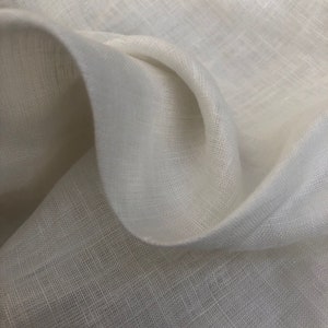 58" PFD 100% Linen 3.5 OZ Handkerchief Lithuanian Ivory White Woven Fabric By the Half-Yard