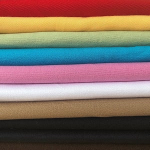 44"  Cotton Twill 4 Way Stretch Spandex & Stretch Organic Woven Fabric By the Yard