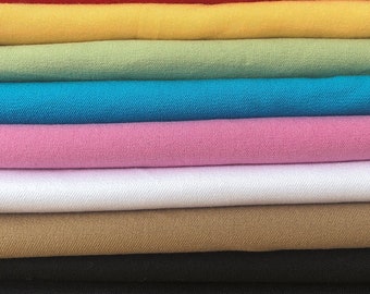 44"  Cotton Twill 4 Way Stretch Spandex & Stretch Organic Woven Fabric By the Yard