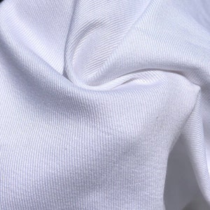 60&quot; 100% Pima Cotton Twill 6 OZ Optic White Apparel &  Woven Fabric By the Yard