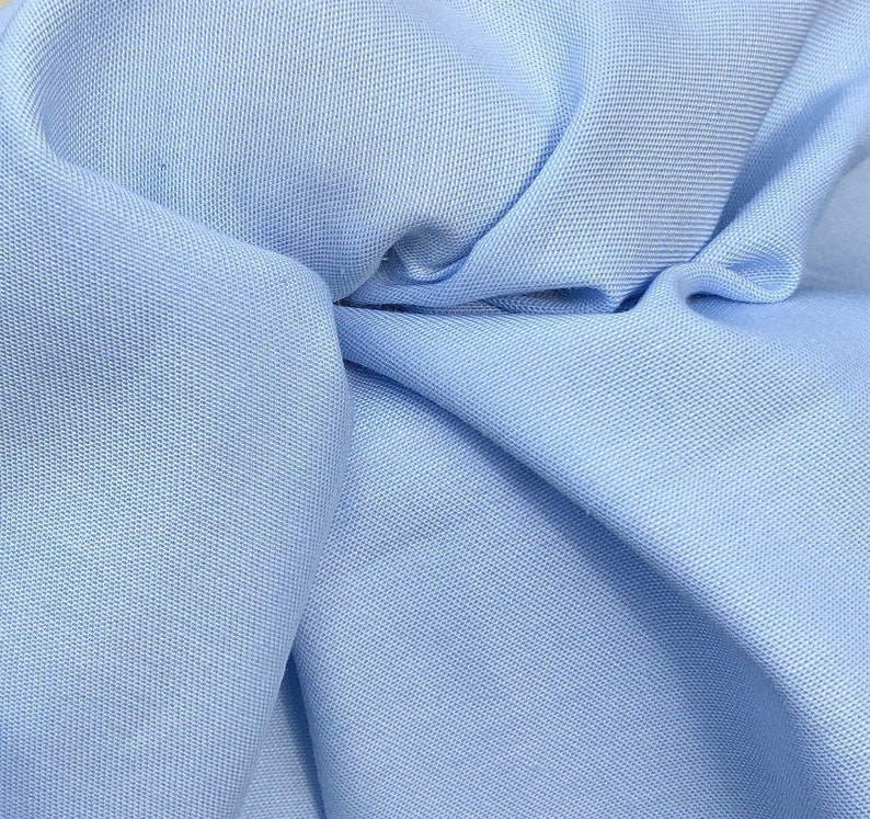 60 100% Cotton Chambray Baby Blue 8 OZ Medium Weight Woven Fabric By the Yard image 1