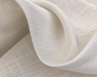 58" PFD 100% Linen 3.5 OZ Handkerchief Lithuanian Ivory White Woven Fabric By the Half-Yard