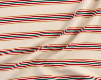 Striped Cotton Jersey Knit Fabric, Yellow Green Stripe, 40% Cotton 60 Polyester 156 GSM, Soft Drapey Apparel, Sold by the Yard