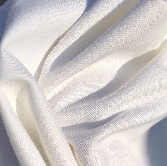 N2 White 100% Cotton Twill Fabric by The Yard(36 inch) -4.5oz 60 Wide