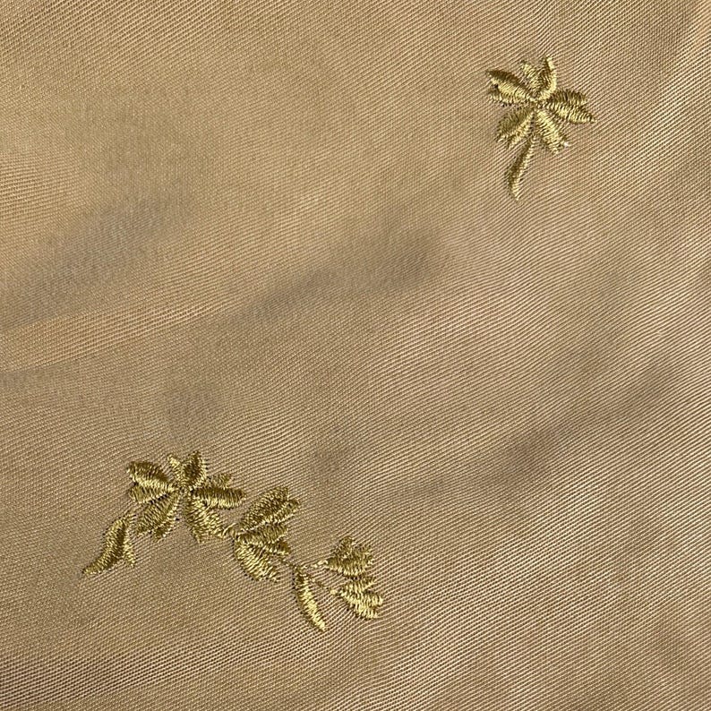 Leaf Embroidery Tencel Woven Fabric | By the Yard image 3