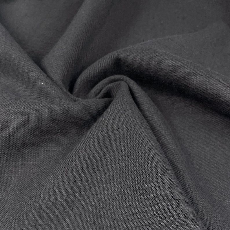 Tencel Linen Black Fabric by the Yard | 8oz Medium Weight Material for Apparel & Sewing Projects image 1