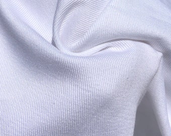 60" 100% Pima Cotton Twill 6 OZ Optic White Apparel &  Woven Fabric By the Yard