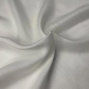 White Tencel Voile Fabric - Lightweight, Soft, Eco-Friendly | Perfect for Dresses, Blouses, & Scarves | Sold by the Yard image 1
