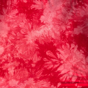 60” Bamboo 4-Way Stretch with Spandex Red Tie Dye Tie Dyed Apparel Jersey Knit Fabric By the Yard