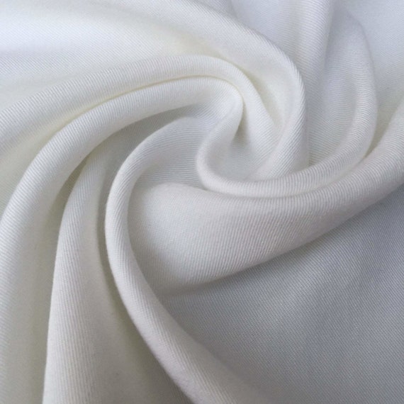 60 White 100% Organic Cotton Twill Woven Fabric By the Yard