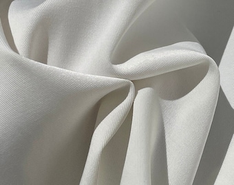 58" Rayon Stretch Gabardine with Spandex 8 OZ Off White Woven Fabric By the Yard