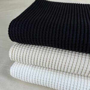 Super Heavyweight Cotton Tencel Premium Waffle Thermal Fabric - 675 GSM, 33 oz, By The Yard image 1