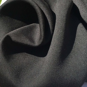 60&quot; Jet Black 100% Lyocell Tencel Gabardine Twill Eco Friendly Medium Weight Woven Fabric By The Yard