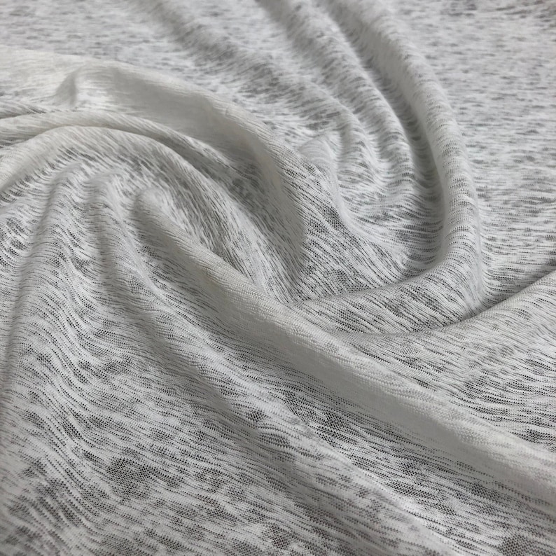 60" 100% Cotton Slub 5 OZ Optic White Jersey Knit Fabric By the Yard image 4