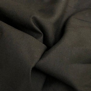 60" 100% Cotton 5 OZ Sheeting Jet Black Woven  Fabric By the Yard