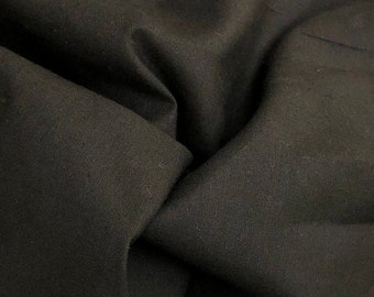 60" 100% Cotton 5 OZ Sheeting Jet Black Woven  Fabric By the Yard