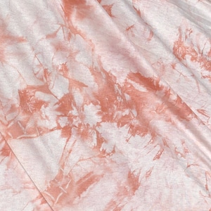 60” Modal 4-Way Stretch with Spandex 5 OZ Tie Dye Tie Dyed Peach Pink White Apparel Jersey Knit Fabric By the Yard