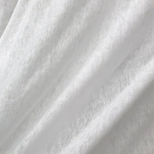 60&quot; 100% Linen Jersey Knit 6 OZ Optic White Sheer & See Through Fabric By the Yard