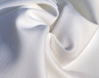 60" 100% Pima Cotton Twill 8 OZ Tight Weave White Apparel Woven Fabric By the Yard