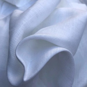 Optic White Linen Fabric, Light-Medium Weight 6 OZ - 58" Wide image 3