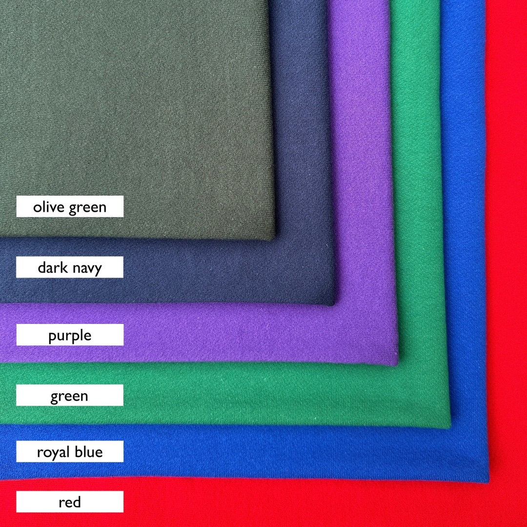 Fleece Rib 100% Cotton Fleece With Matching Rib USA Made Heavy Sweater Knit Fabric ...