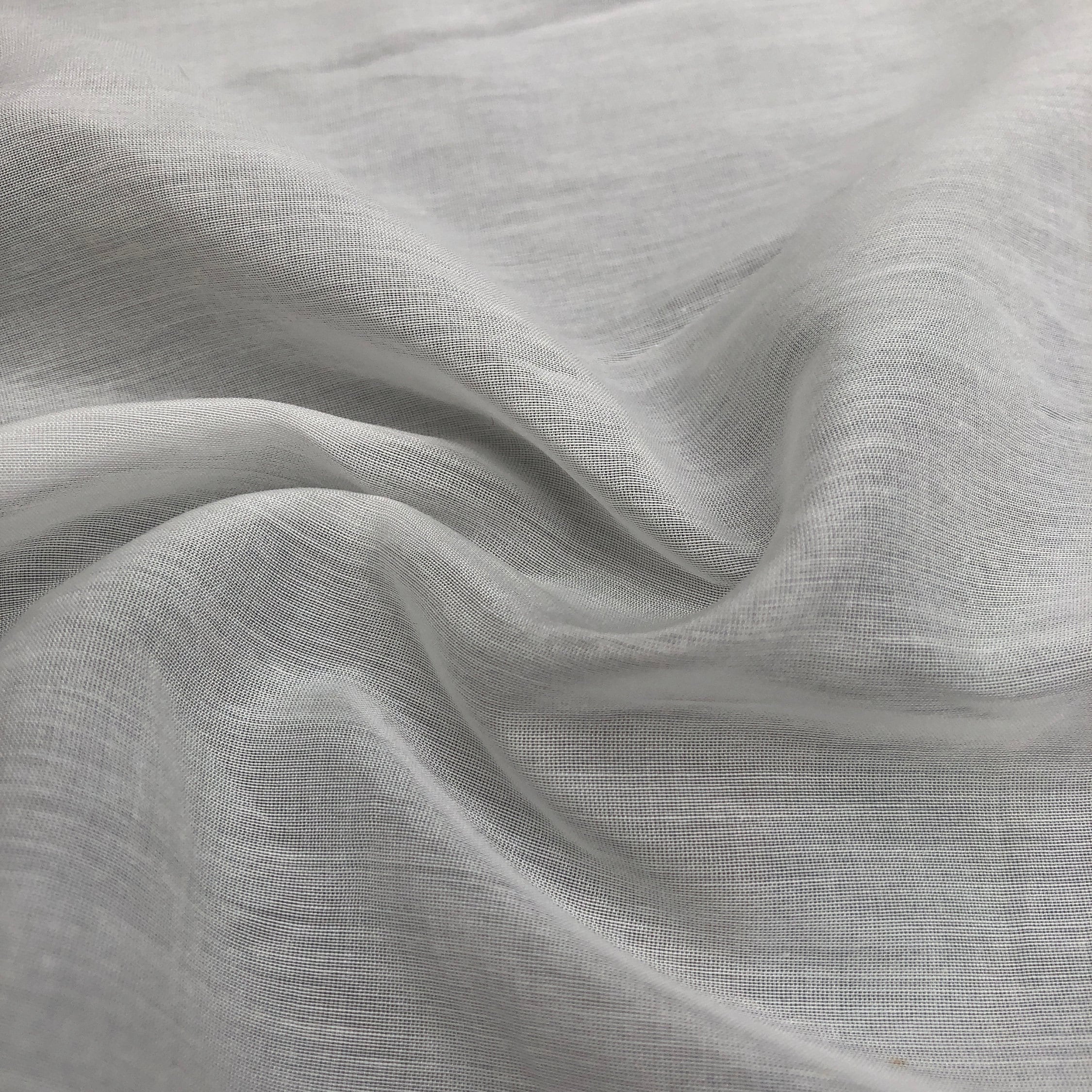 54 White 100 Pima Cotton Voile See Through Sheer & Light Woven Fabric