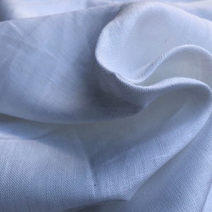 Optic White Linen Fabric, Light-Medium Weight 6 OZ - 58" Wide image 5