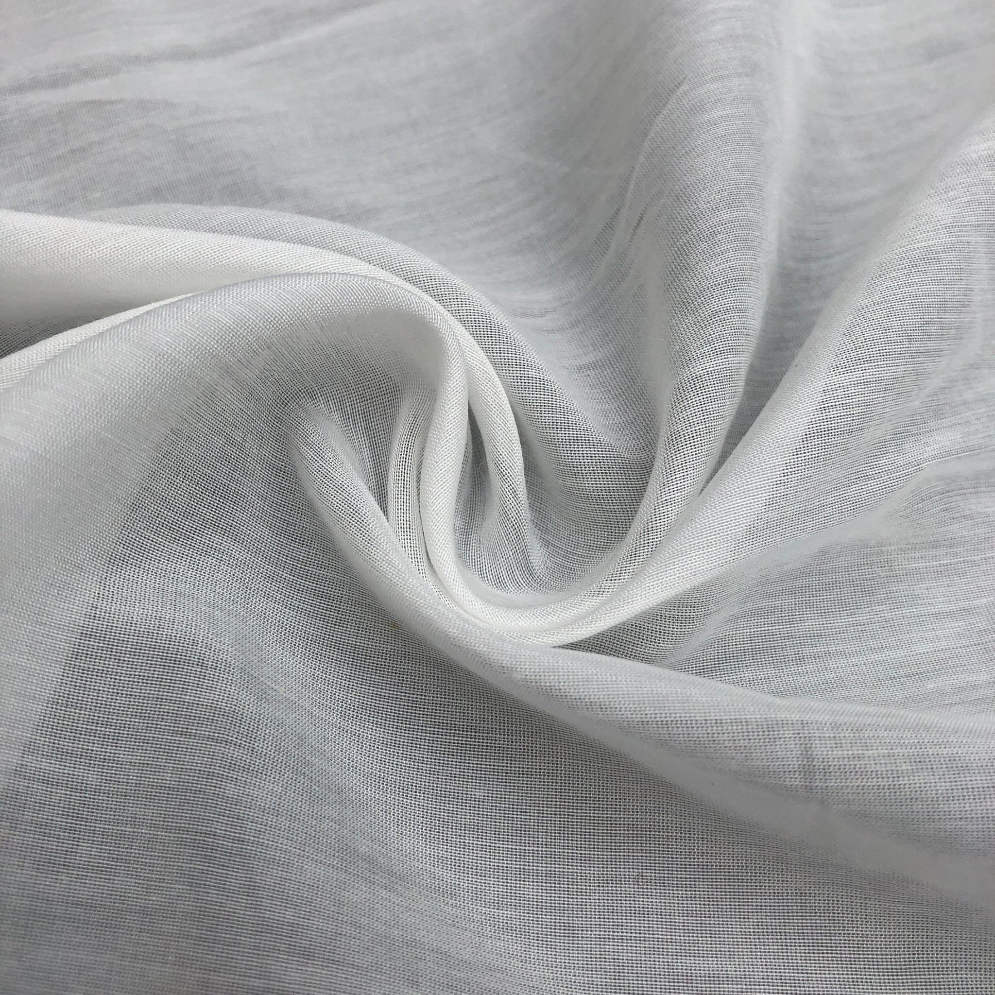54 White 100 Pima Cotton Voile See Through Sheer & Light Woven Fabric