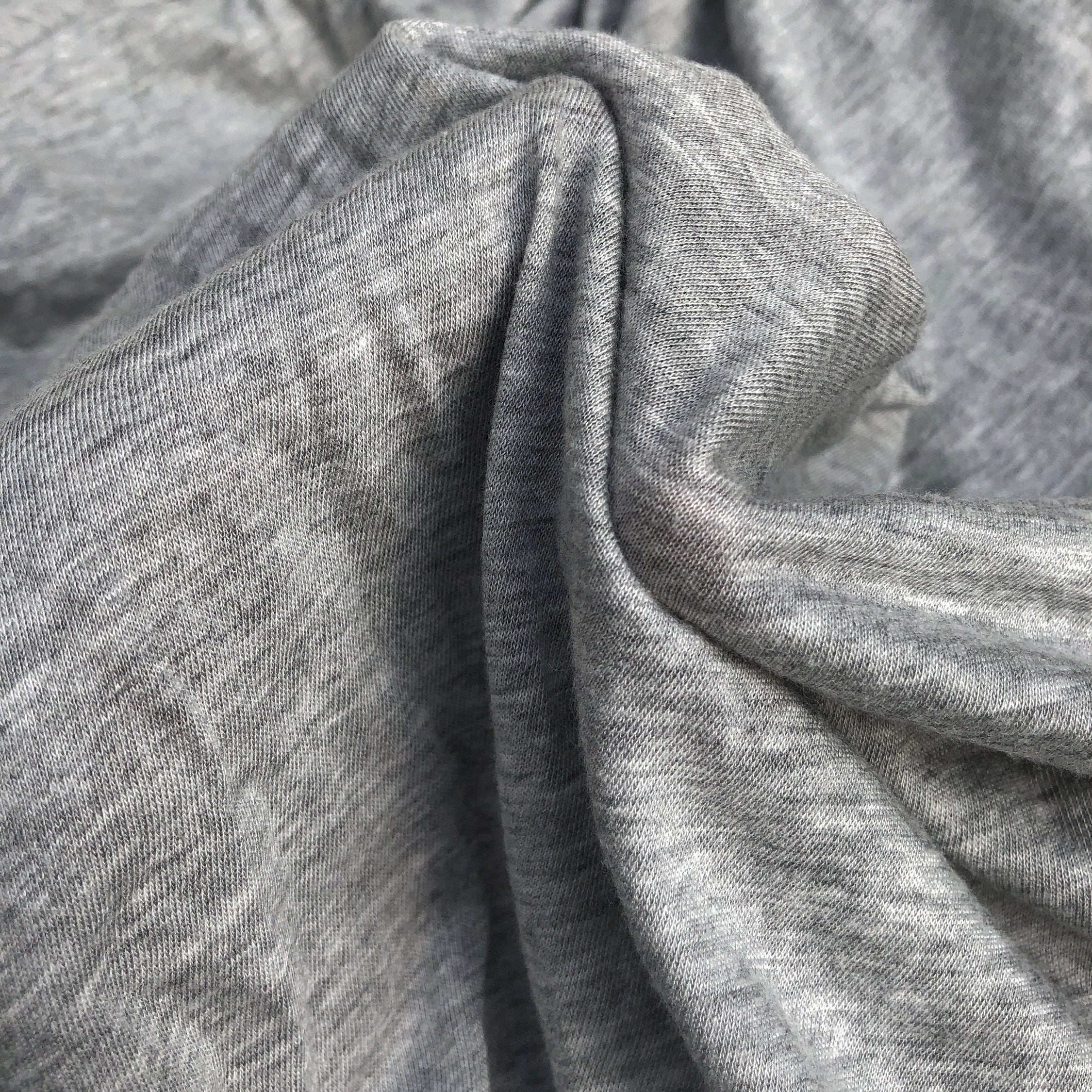 60 Modal & Cotton Solid Heather Gray Jersey Knit Fabric By the Yard