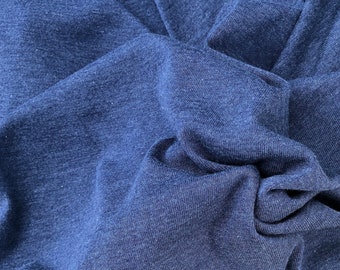 58" Cotton Modal Fleece Blend Solid Dark Navy Apparel French Knit Fabric By the Yard