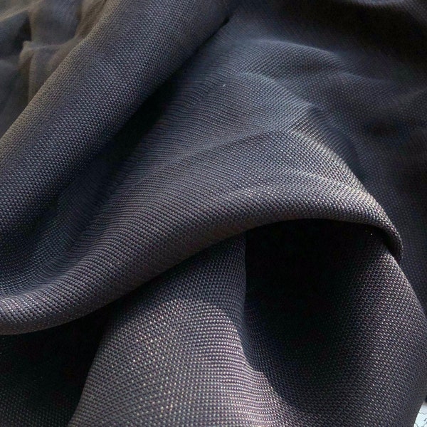 56" 100% Rayon Viscose Solid Black Medium Weight Georgette Woven Fabric By the Yard