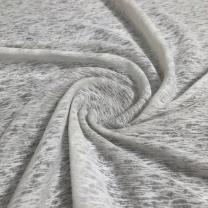 60" 100% Cotton Slub 5 OZ Optic White Jersey Knit Fabric By the Yard image 3