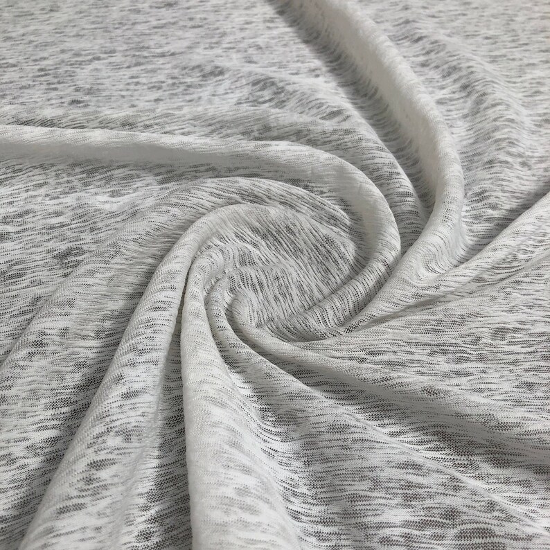 60" 100% Cotton Slub 5 OZ Optic White Jersey Knit Fabric By the Yard image 3