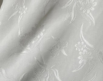 60" 100% Tencel Lyocell Satin Floral Jacquard 6 OZ Woven Fabric By the Yard