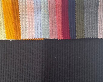 58" Rayon Polyester Poly 200 GSM Spandex with Stretch Waffle Knit Fabric By the Yard