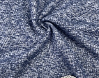 Schwere Baumwolle French Terry in Blau Acid Wash| 15 Oz French Terry Schwerer Sweatshirt-Stoff als Meterware