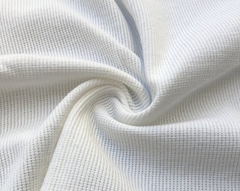 58" 100% Cotton PFD White Baby Thermal Knit Fabric By the Yard