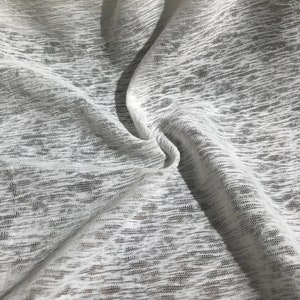 60" 100% Cotton Slub 5 OZ Optic White Jersey Knit Fabric By the Yard image 5