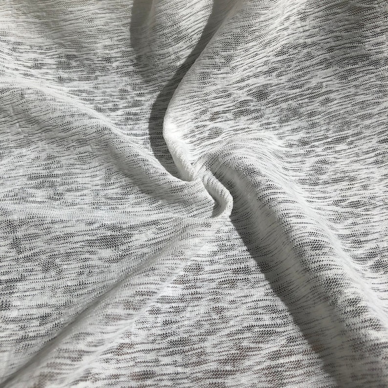 60" 100% Cotton Slub 5 OZ Optic White Jersey Knit Fabric By the Yard image 5