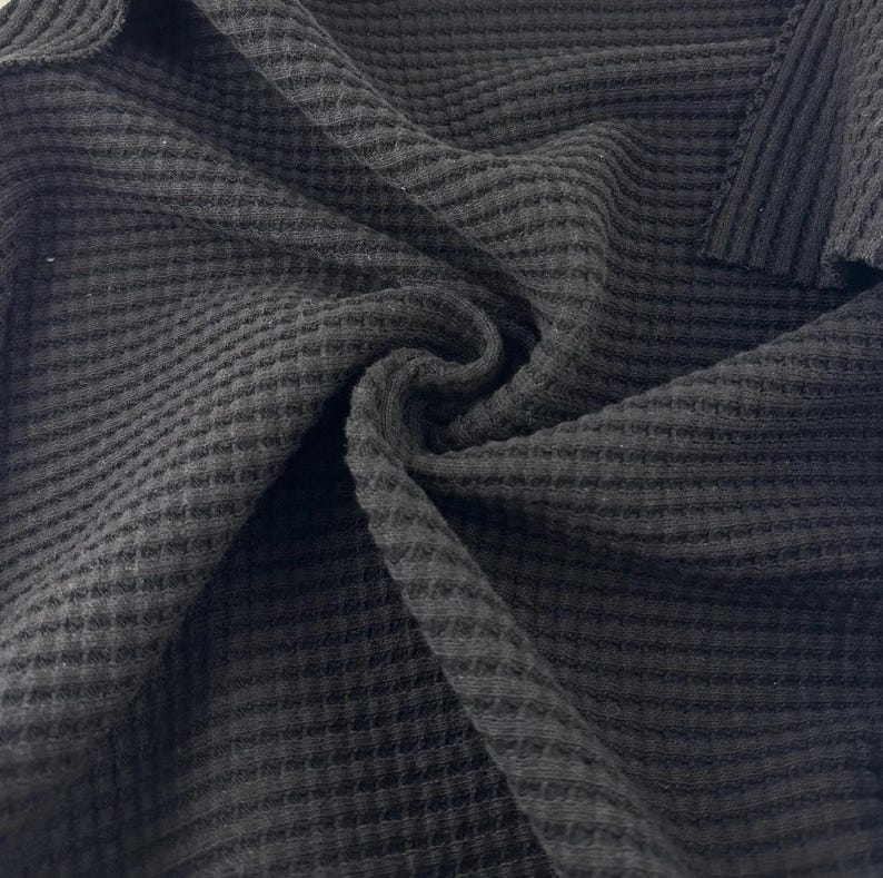 Super Heavyweight Cotton Tencel Premium Waffle Thermal Fabric - 675 GSM, 33 oz, By The Yard image 2