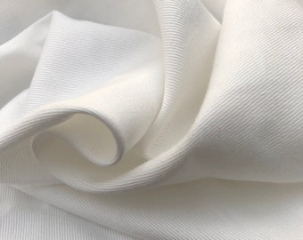60&quot; 100% Organic Cotton Twill 6 OZ White Apparel &  Woven Fabric By the Yard