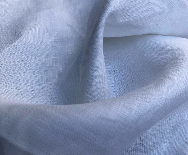 Optic White Linen Fabric, Light-Medium Weight 6 OZ - 58" Wide image 2