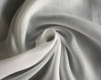 58" White Tencel Voile Mercerized Sheer Light Weight Lining Woven Fabric By the Yard