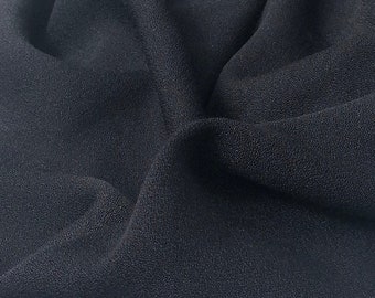 58" 100% Cotton Crepe Black 7 OZ Light Woven Fabric By the Yard