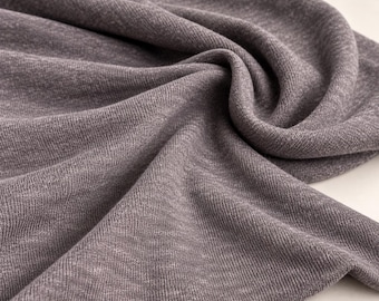 Charcoal Nep Jersey Knit Fabric, 80% Cotton 20 Polyester 135 GSM, Soft Textured Apparel, Sold by the Yard