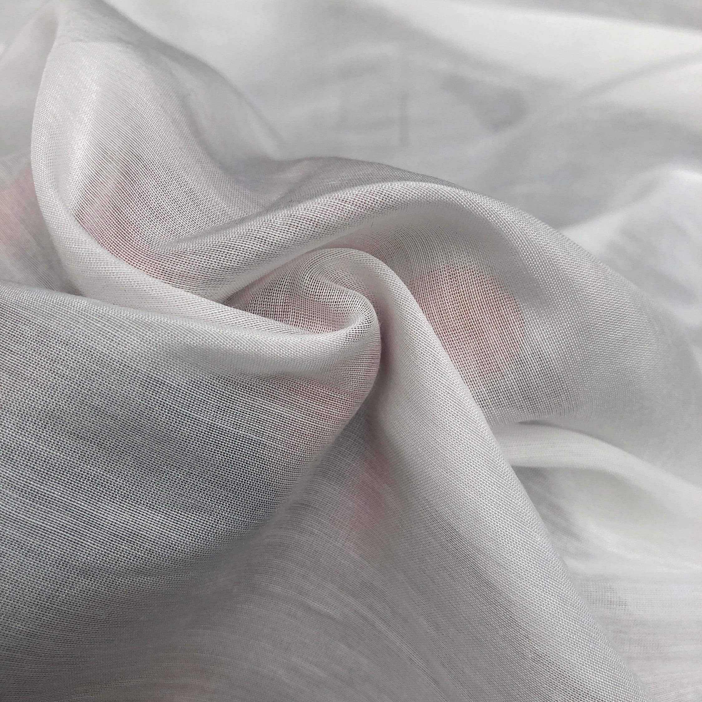 54 White 100 Pima Cotton Voile See Through Sheer & Light Woven Fabric