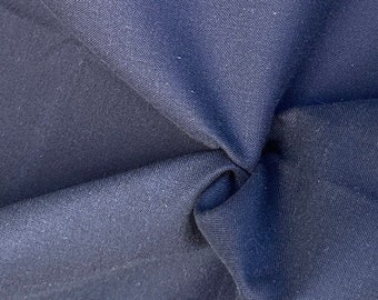 58" 100% Rayon Challis Broadcloth Dark Navy Blue Sheer Woven Fabric By the Yard